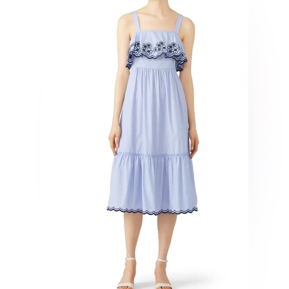 Kate Spade Daisy Embroidered Patio Dress Blue